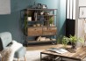 Étagère marron SIXTINE 2 tiroirs 7 niches Teck recyclé