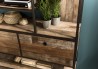 Étagère marron SIXTINE 2 tiroirs 7 niches Teck recyclé