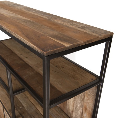 Étagère marron SIXTINE 2 tiroirs 7 niches Teck recyclé