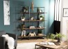 SIXTINE Brown Shelf with 4 Levels - Recycled Teak, Acacia, Mahogany, Black Metal