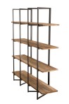 SIXTINE Brown Shelf with 4 Levels - Recycled Teak, Acacia, Mahogany, Black Metal