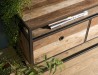 SIXTINE Brown TV Stand with 3 Drawers - Recycled Teak & Metal | 150x40x55 cm