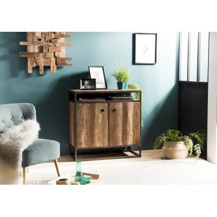 Buffet SIXTINE en teck et métal noir