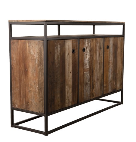 Buffet marron 3 portes en teck recyclé