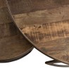 Set 2 tables basses gigognes rondes Teck Acacia Mahogany métal noir