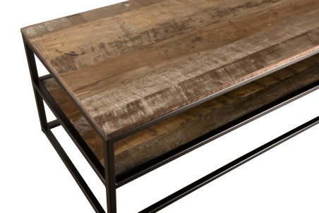 Table basse rectangulaire SIXTINE en teck recyclé