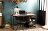 SIXTINE Brown Desk with 1 Compartment and 1 Shelf - Recycled Teak, Acacia Mahogany, Black Metal