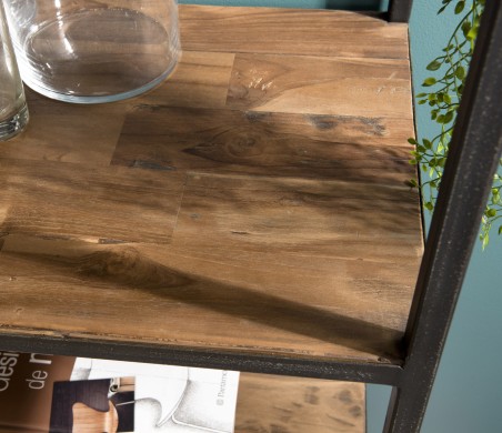 Étagère SIXTINE - Teck recyclé et métal noir