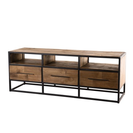SIXTINE Brown TV Stand with 3 Compartments and 3 Drawers