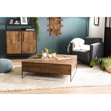 Table basse carrée SIXTINE 100x100cm en teck recyclé