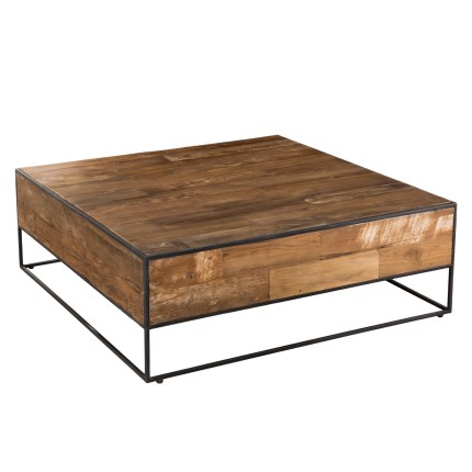 Table basse carrée SIXTINE 100x100cm en teck recyclé