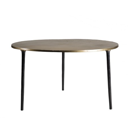 Table basse ronde JOHAN 80x80cm doré et noir