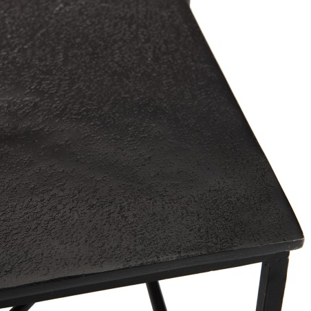 Set de 2 tables gigognes triangles aluminium doré et noir