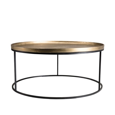 Table basse ronde JOHAN 88x88cm aluminium doré