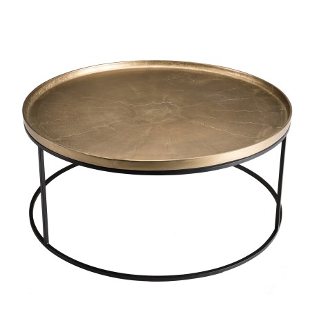 Table basse ronde JOHAN 88x88cm aluminium doré