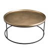 Table basse ronde JOHAN 88x88cm aluminium doré