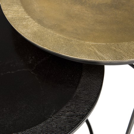 Set de 2 tables d'appoint gigognes rondes JOHAN
