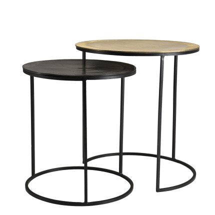 Set de 2 tables d'appoint gigognes rondes JOHAN