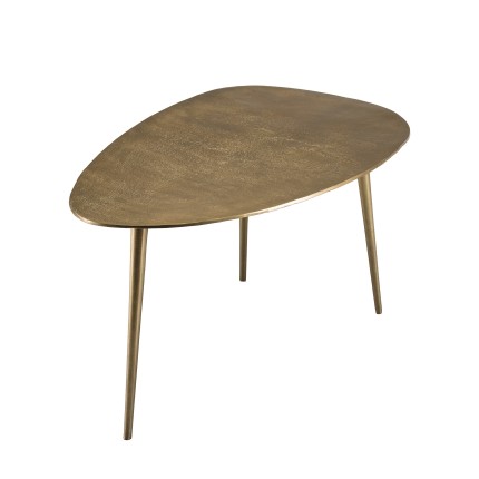Table basse goutte d'eau JOHAN - Aluminium doré