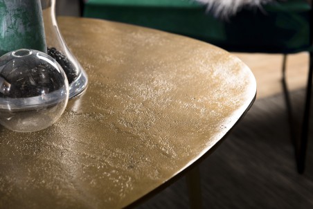 Table basse goutte d'eau JOHAN - Aluminium doré