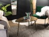 Table basse goutte d'eau JOHAN - Aluminium doré