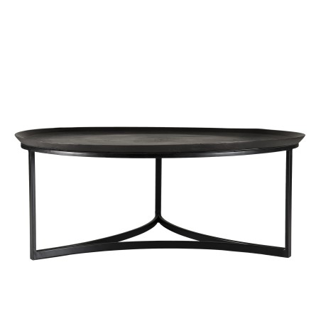 Table basse ronde JOHAN en aluminium noir 100x100cm