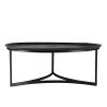 Table basse ronde JOHAN en aluminium noir 100x100cm