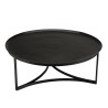 JOHAN Round Coffee Table 100x100cm Black Aluminum