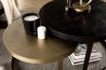 Set de 2 tables gigognes JOHAN - Aluminium noir doré - Salon moderne