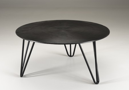 JOHAN Round Coffee Table 75x75cm Black Aluminum