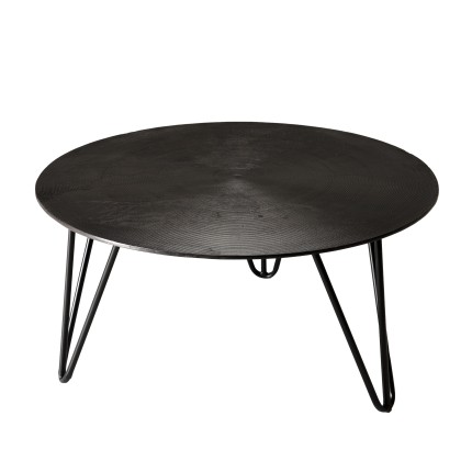 Table basse ronde JOHAN 75x75cm noir