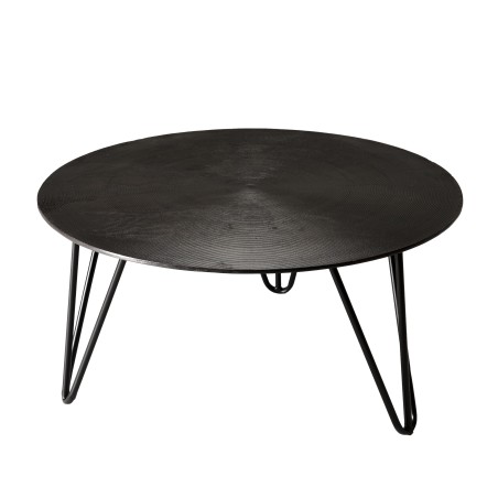 Table basse ronde JOHAN 75x75cm noir