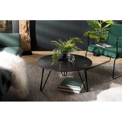 JOHAN Round Coffee Table 75x75cm Black Aluminum