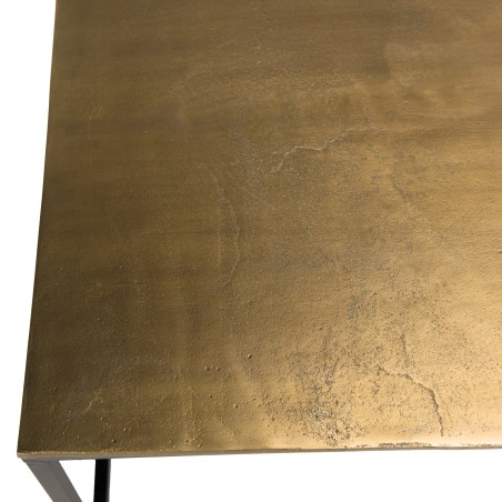 Table basse rectangulaire JOHAN 98x57cm doré et noir