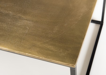 JOHAN Rectangular Coffee Table 98x57cm Gold Aluminum with Black Legs
