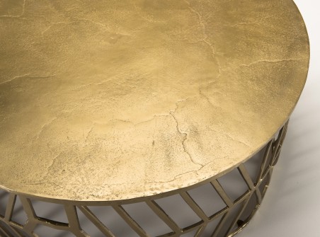 JOHAN Round Coffee Table 89x89cm Gold Aluminum | Graphic Base