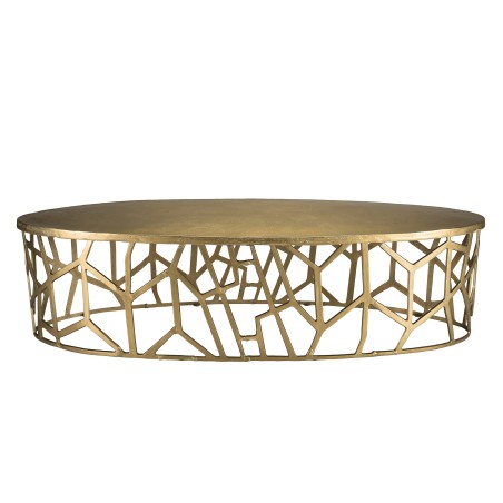 Table basse ovale JOHAN 150x60cm aluminium doré