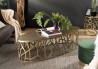 JOHAN Oval Coffee Table 150x60cm - Gold Aluminum with Graphic Base
