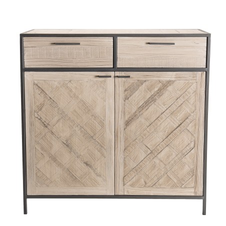 CARLA Buffet - Fir Wood and Metal 2 Doors 2 Drawers