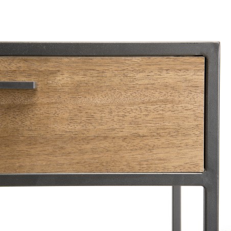 Chevet CARLA en bois de teck et métal