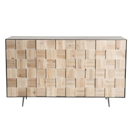 CARLA Sideboard 4 Doors Fir Wood and Metal Legs