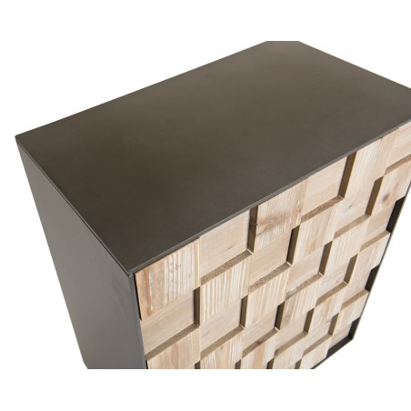 CARLA Sideboard 2 Doors Fir Wood and Metal Legs - Elegant Storage Solution