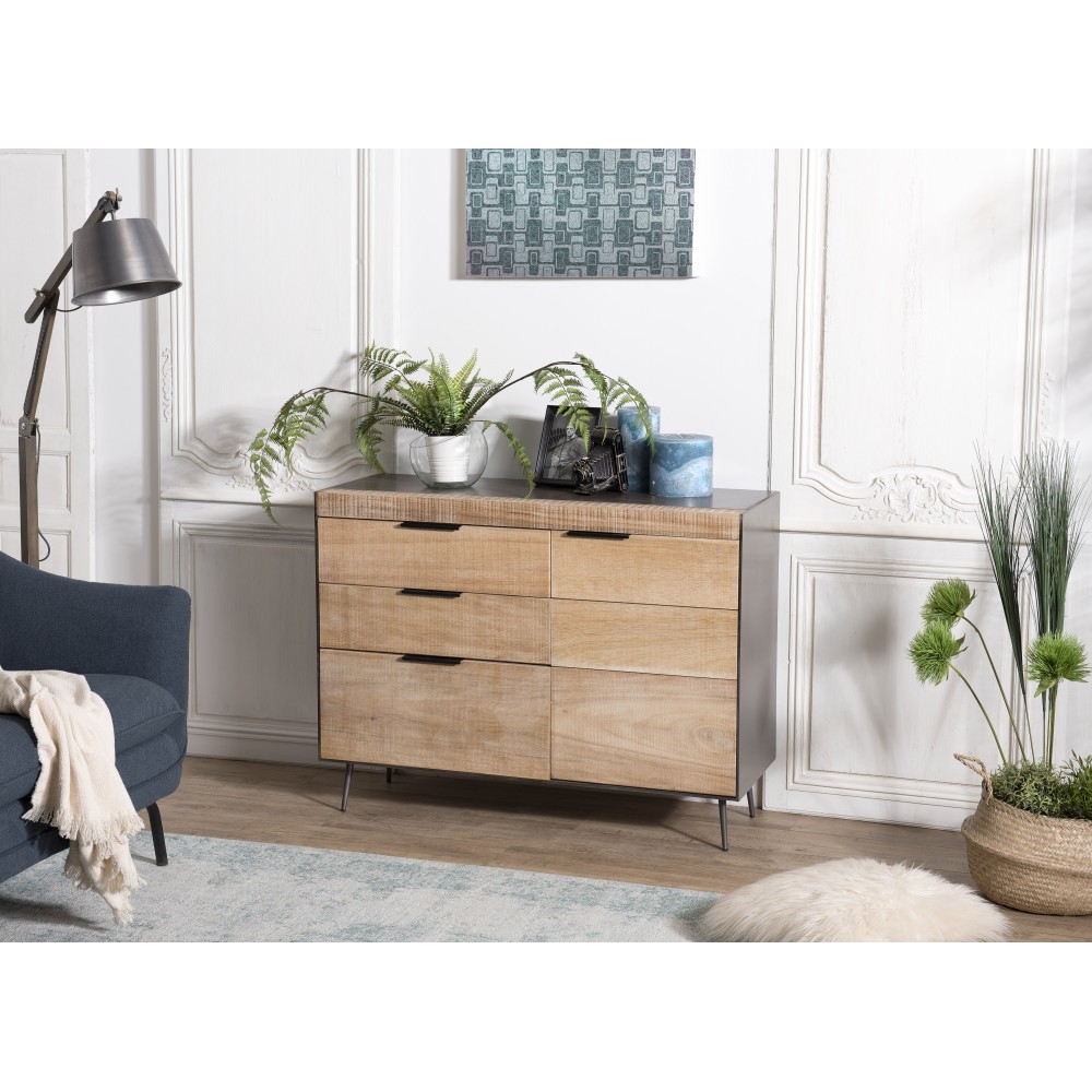 Buffet CARLA en bois de teck et métal