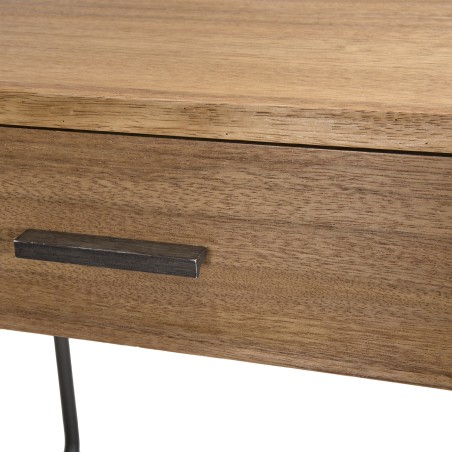 Chevet CARLA - Bois teck et pieds métal