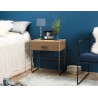 CARLA - Teak Wood Bedside Table with Metal Legs