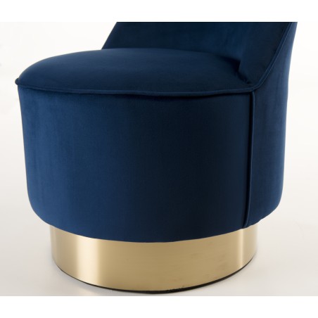 AGATHE Velvet Blue Navy Armchair - Refined Design for Comfort