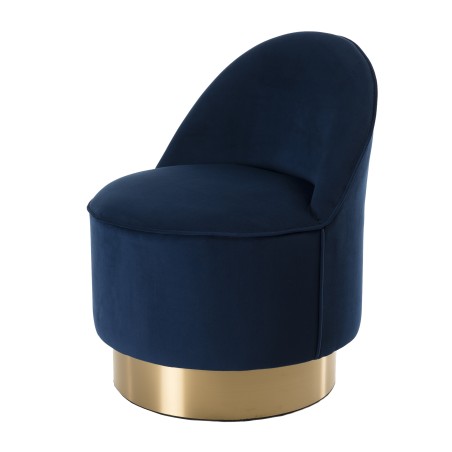 Fauteuil AGATHE en tissu velours bleu marine