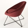 AGATHE Bordeaux Velvet Armchair - Cosy Round Design