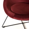 Fauteuil AGATHE - Velours Bordeaux - Pieds Croisés