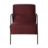 AGATHE Velvet Bordeaux Lounge Chair - Metal Legs
